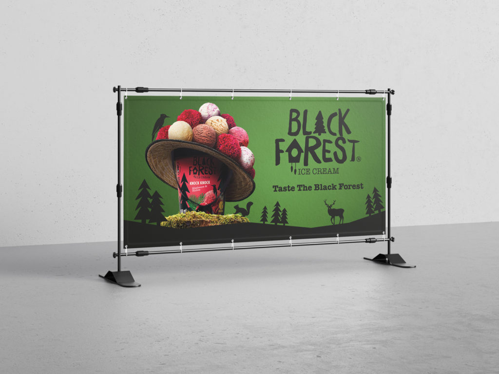 full service black forest ice cream banner